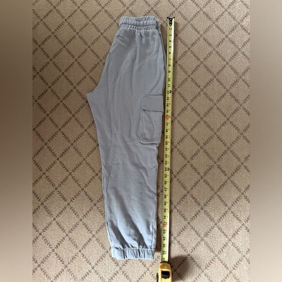 Zara gray midweight plush elastic waist cargo style joggers M - Picture 3 of 7
